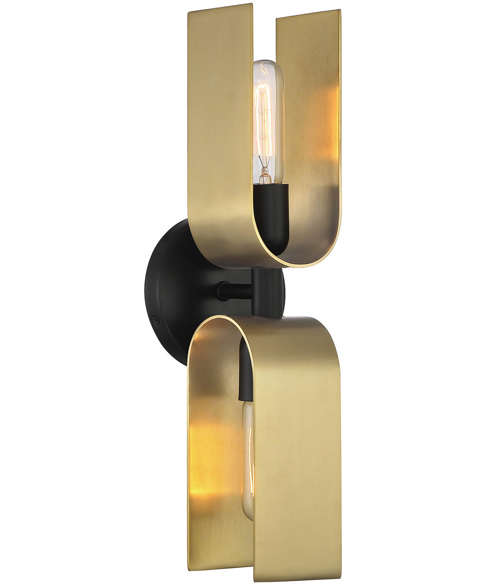 U Turn 2 Light Wall Sconce Matte Black