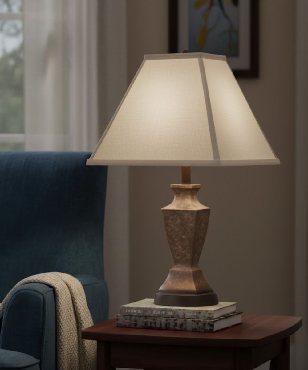 8x14x12 Ivory Shadow Tapered Square Hardback Lampshade