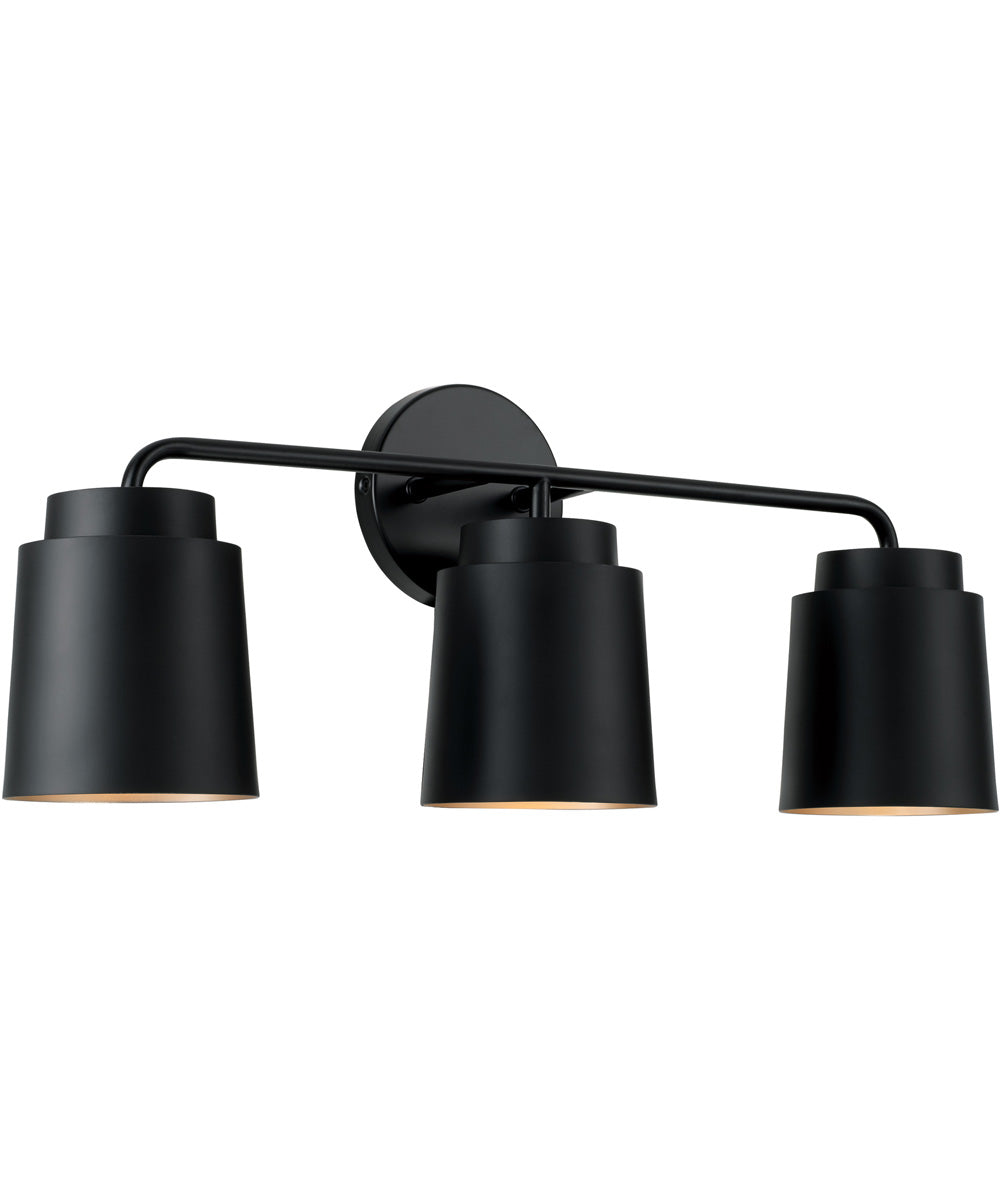 Pratt 3-Light Vanity Matte Black