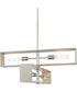 Boundary 4-Light Grey Washed Oak Modern Chandelier Brushed Nickel