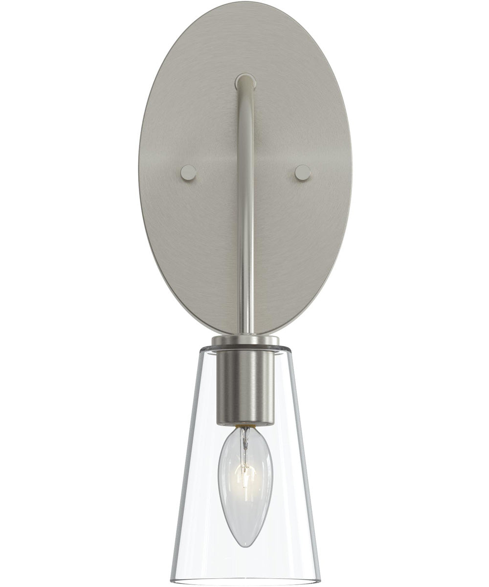 Jheni 1-Light Wall Sconce with Clear Glass Shades Brushed Nickel