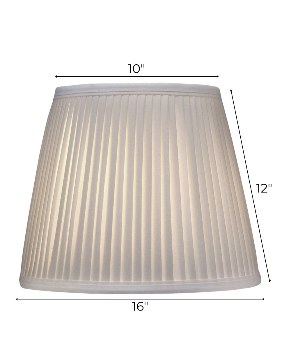 (10x7) (16x11) x 12 Off White Side Pleat Camelot Tapered Oval Softback Lampshade