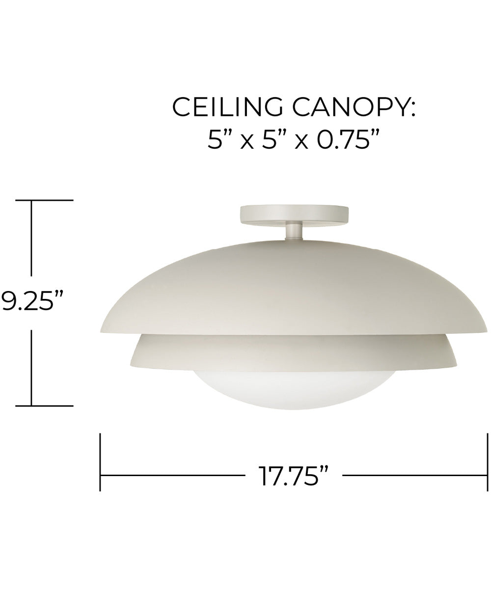 Jensen 1-Light Semi-Flush Taupe
