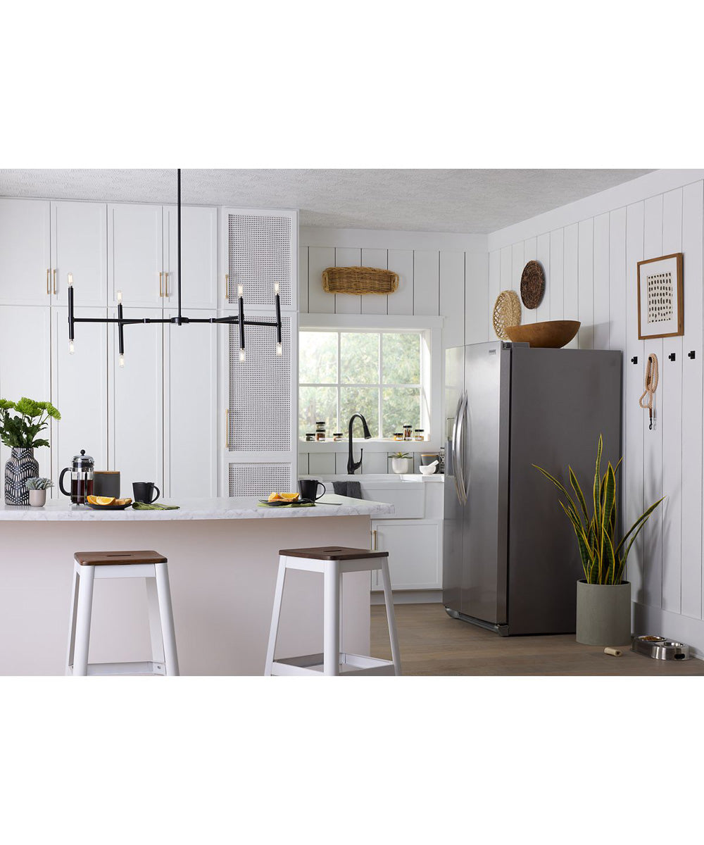 Arya 8-Light Linear Chandelier Matte Black