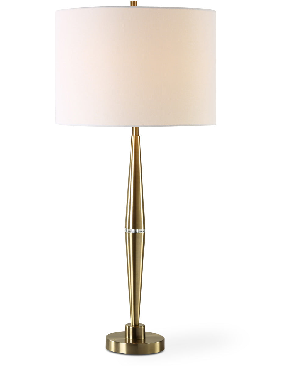 Modern Table Lamp with Crystal in Antique Brass