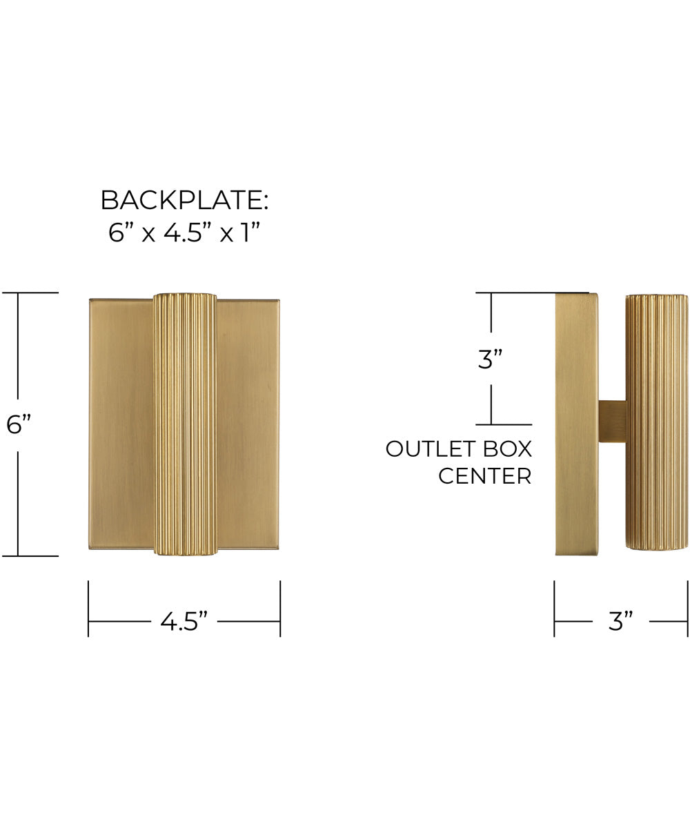 Ian 2-Light Sconce Aged Brass