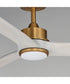 Woodwind 80 inch Solid Wood Blade Fan W LED Natural Aged Brass