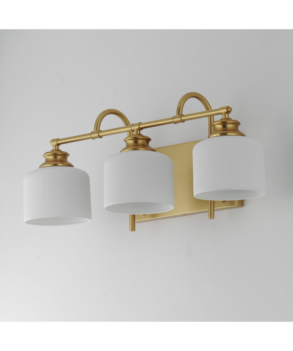 Bisque 3-Light Bath Vanity Natural Aged Brass