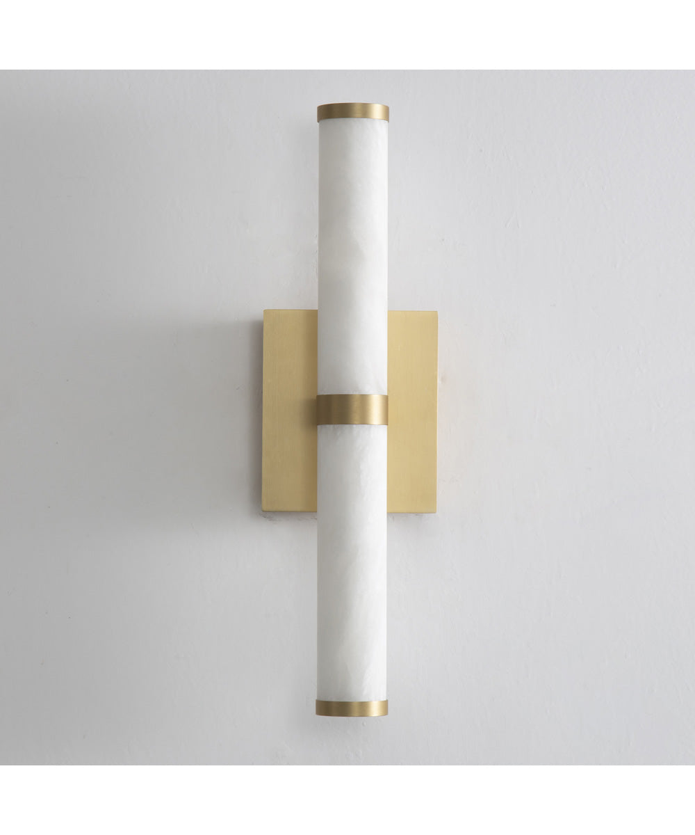 Aragon 17 inch Bath Vanity White Alabaster / Gold