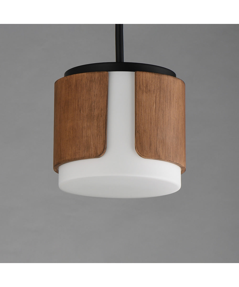 Draughtsman 10 inch Semi Flush Mount - Pendant Walnut / Black