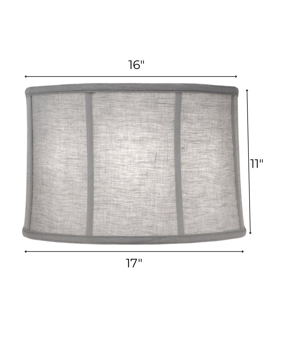 16x17x11 Ash Geneva Linen Drum Softback Lampshade