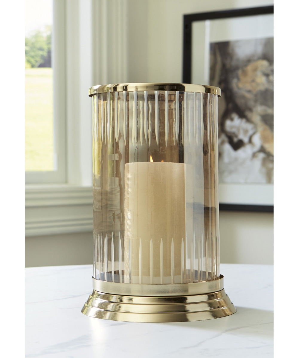 Aavinson Candle Holder Amber/Gold