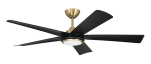 Frye 52" 5-Blade Indoor ceiling Fan 1-Light Fan Satin Brass