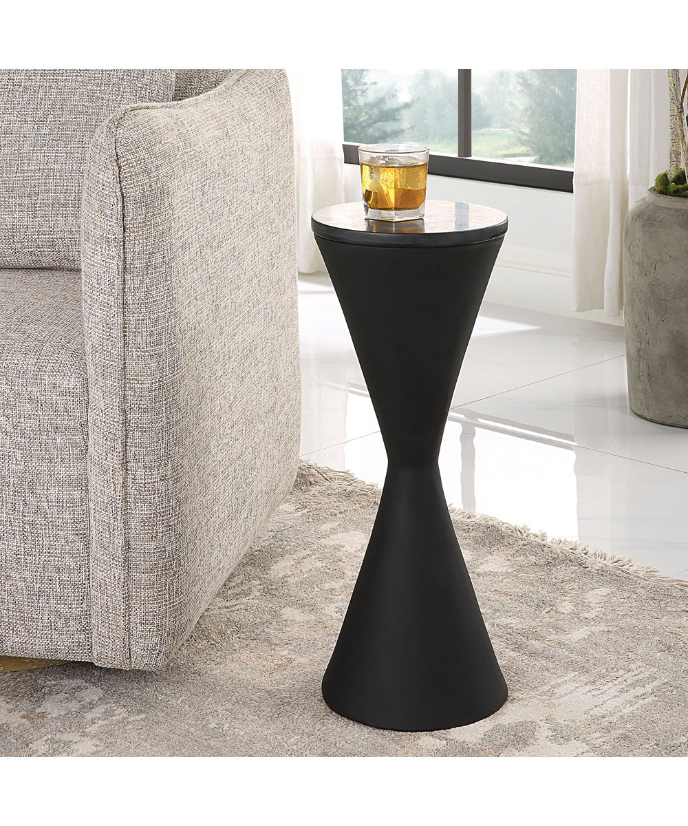 Time's Up Hourglass Shaped Drink Table