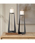 Columnar Black Candleholders Set of 2