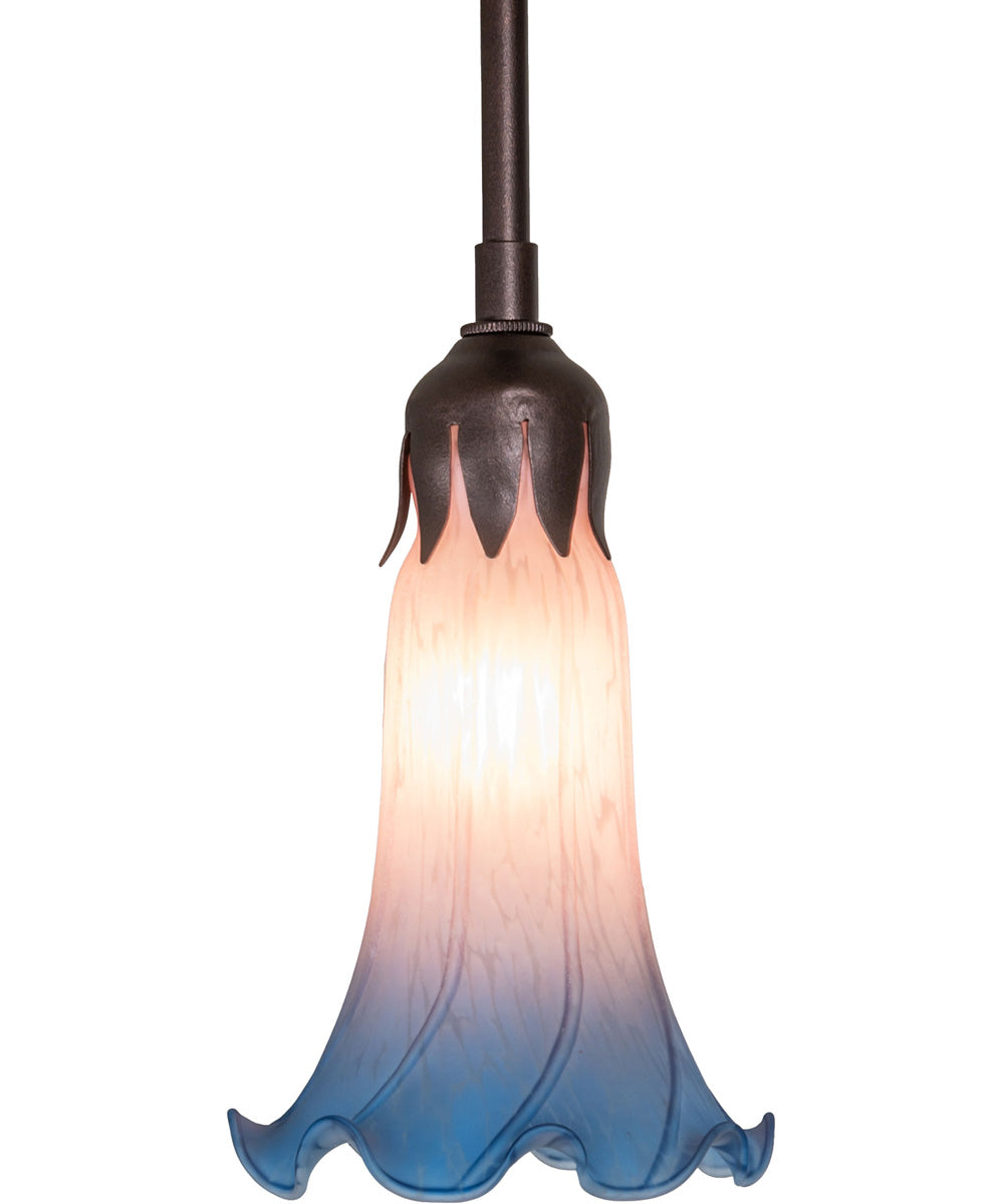 5" Wide Pink/Blue Tiffany Pond Lily Mini Pendant