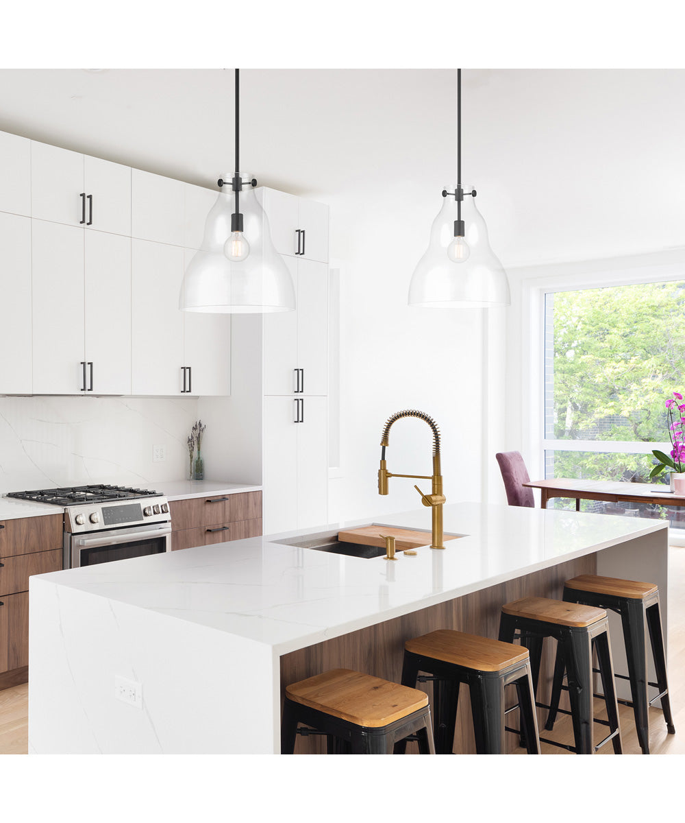 Lakeview 1 Light Pendant Matte Black