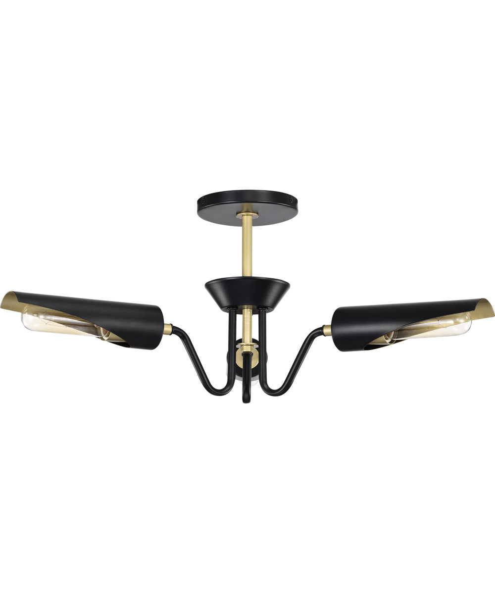 Marc 3-Light Chandelier Matte Black