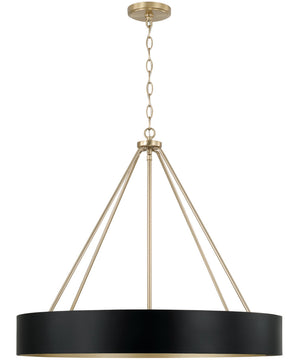 Weller 4-Light Chandelier Matte Brass and Black