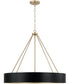 Weller 4-Light Chandelier Matte Brass and Black