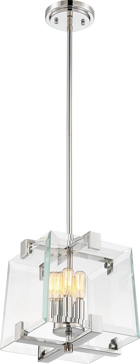 11"W Shelby 4-Light Pendant Polished Nickel