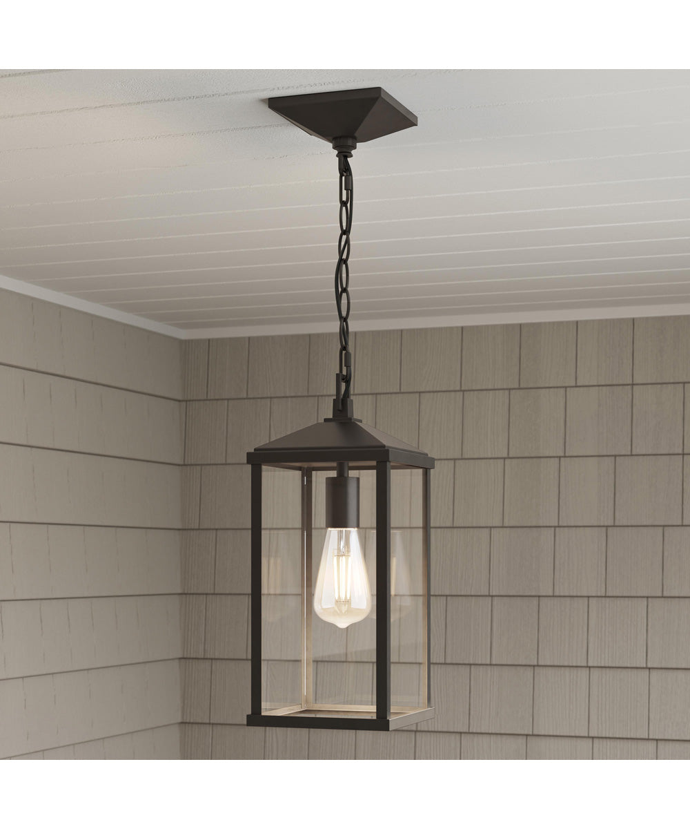 Cantley Outdoor Pendant with Clear Glass Panels Antique Bronze