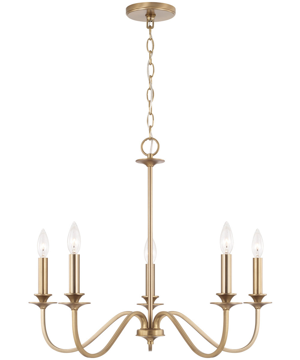 Weston 5-Light Chandelier Matte Brass