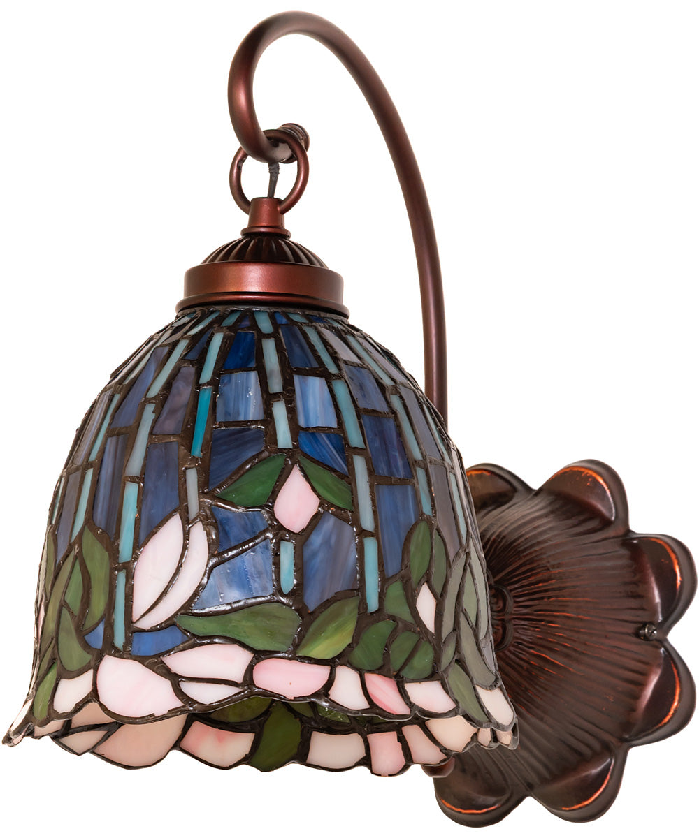 7" Wide Tiffany Flowering Lotus Wall Sconce