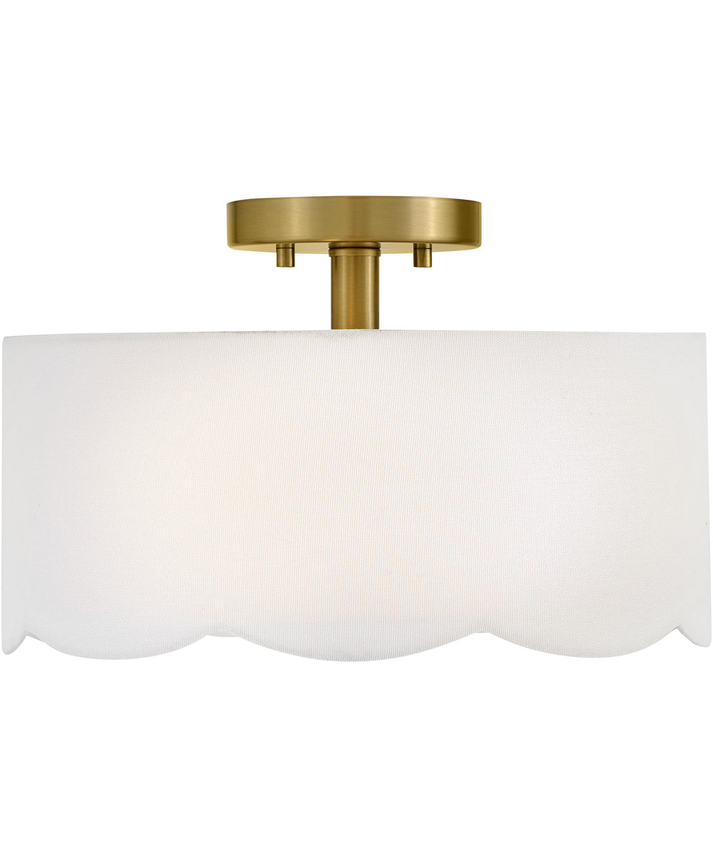 Bliss 2-Light Medium Semi-Flush Mount in Lacquered Brass