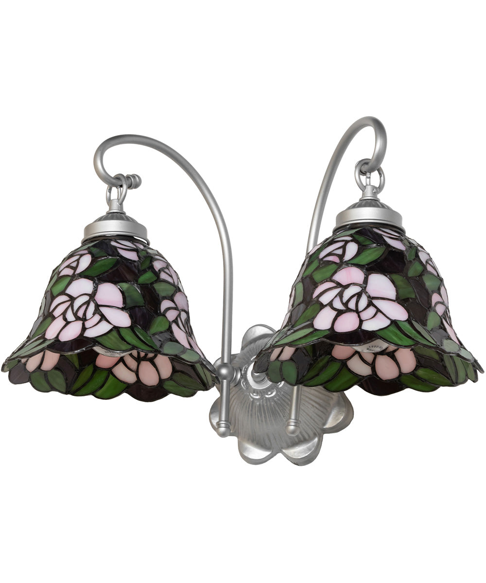 18" Wide Begonia 2 Light Wall Sconce