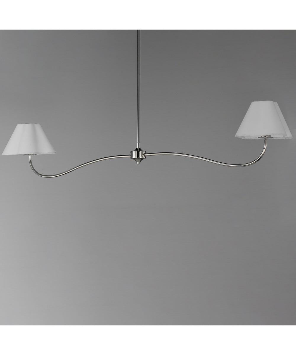Saxon 2-Light Pendant Polished Nickel