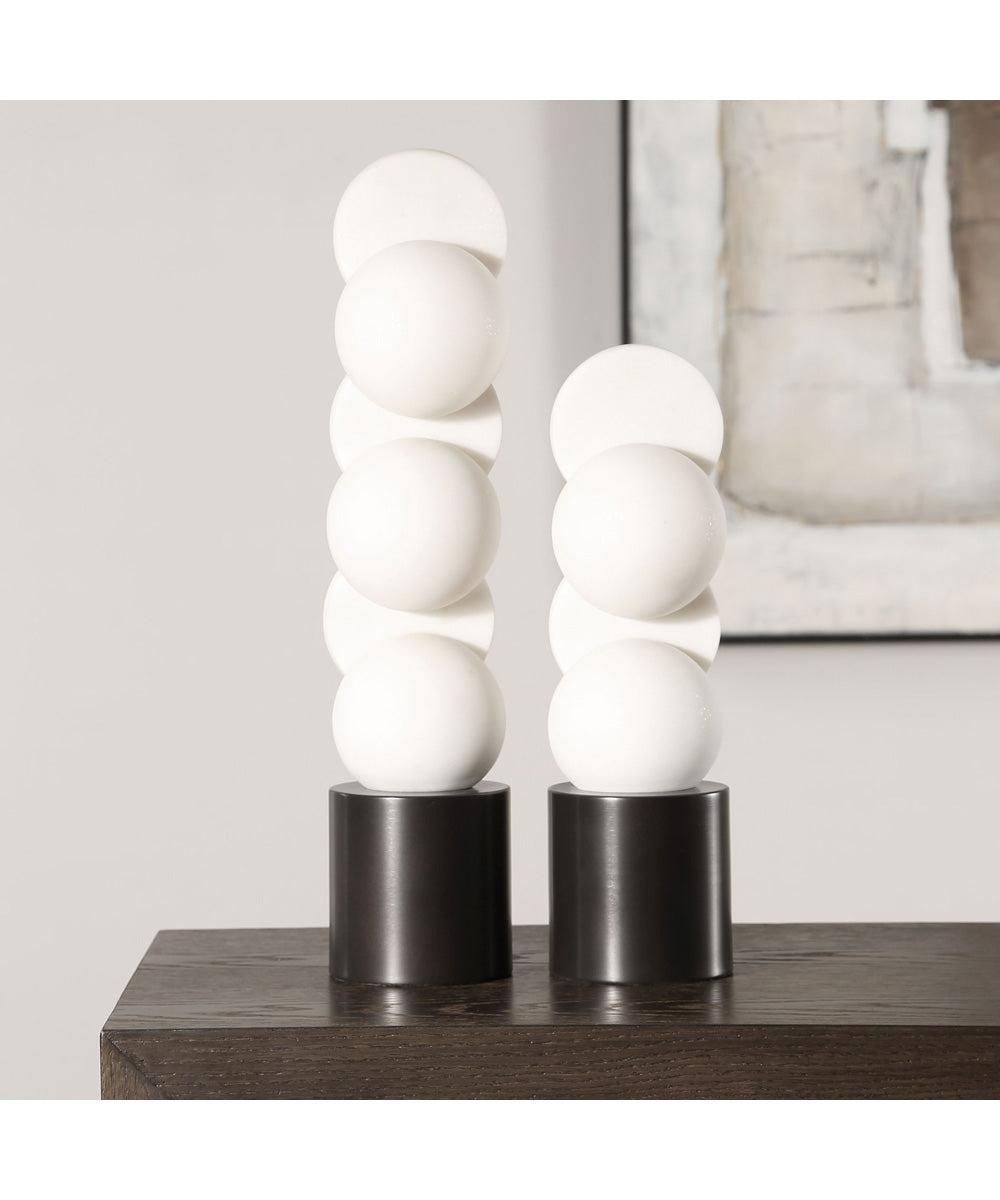 Symmetry White Sculptures Set of 2