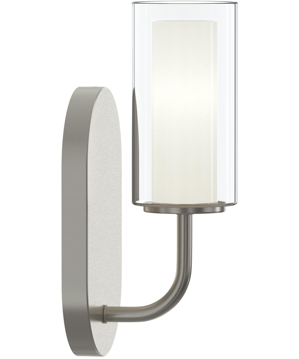 Mack 1-Light Wall Sconce with Layered Glass Shade Brushed Nickel