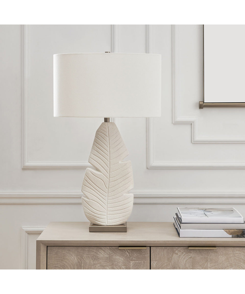 Palm Leaf White Table Lamp