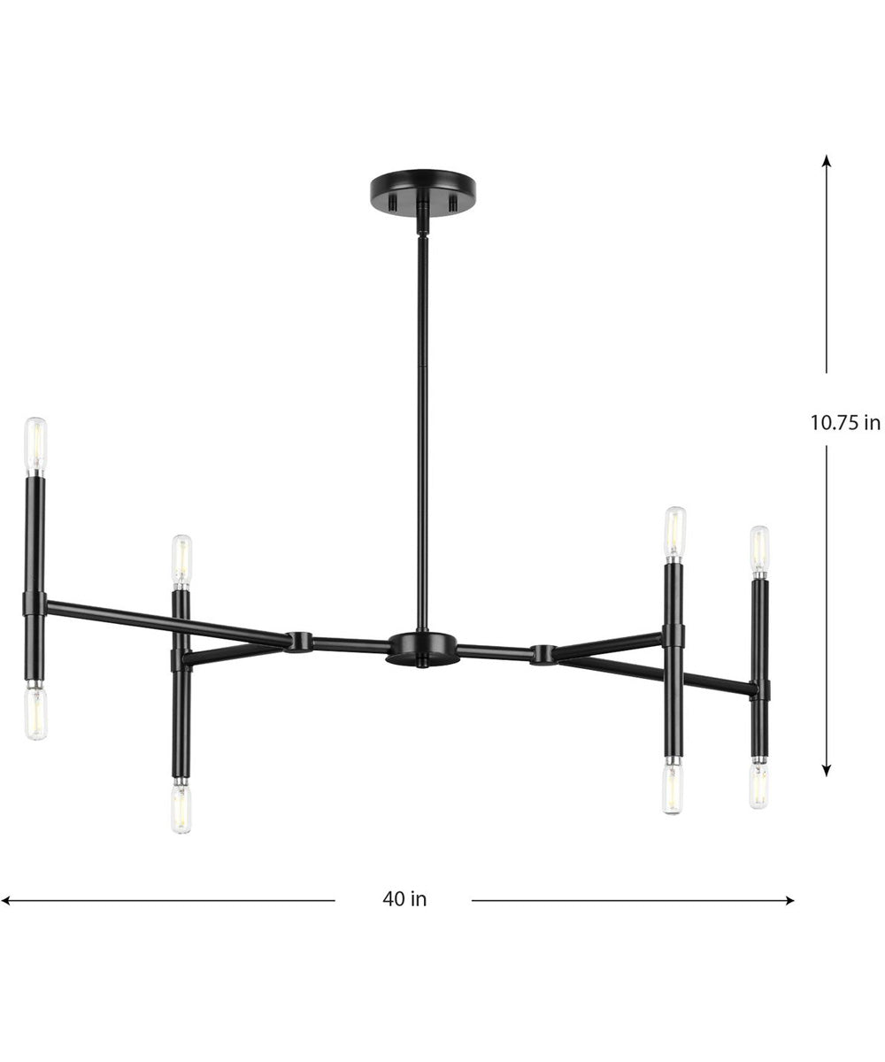 Arya 8-Light Linear Chandelier Matte Black