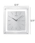 OPEN BOX Wall Clock Square Silver and Glass Glass Cover