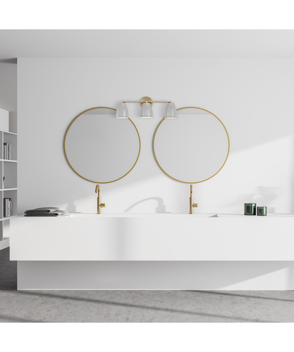 Biba 3 Light Vanity Brushed Gold