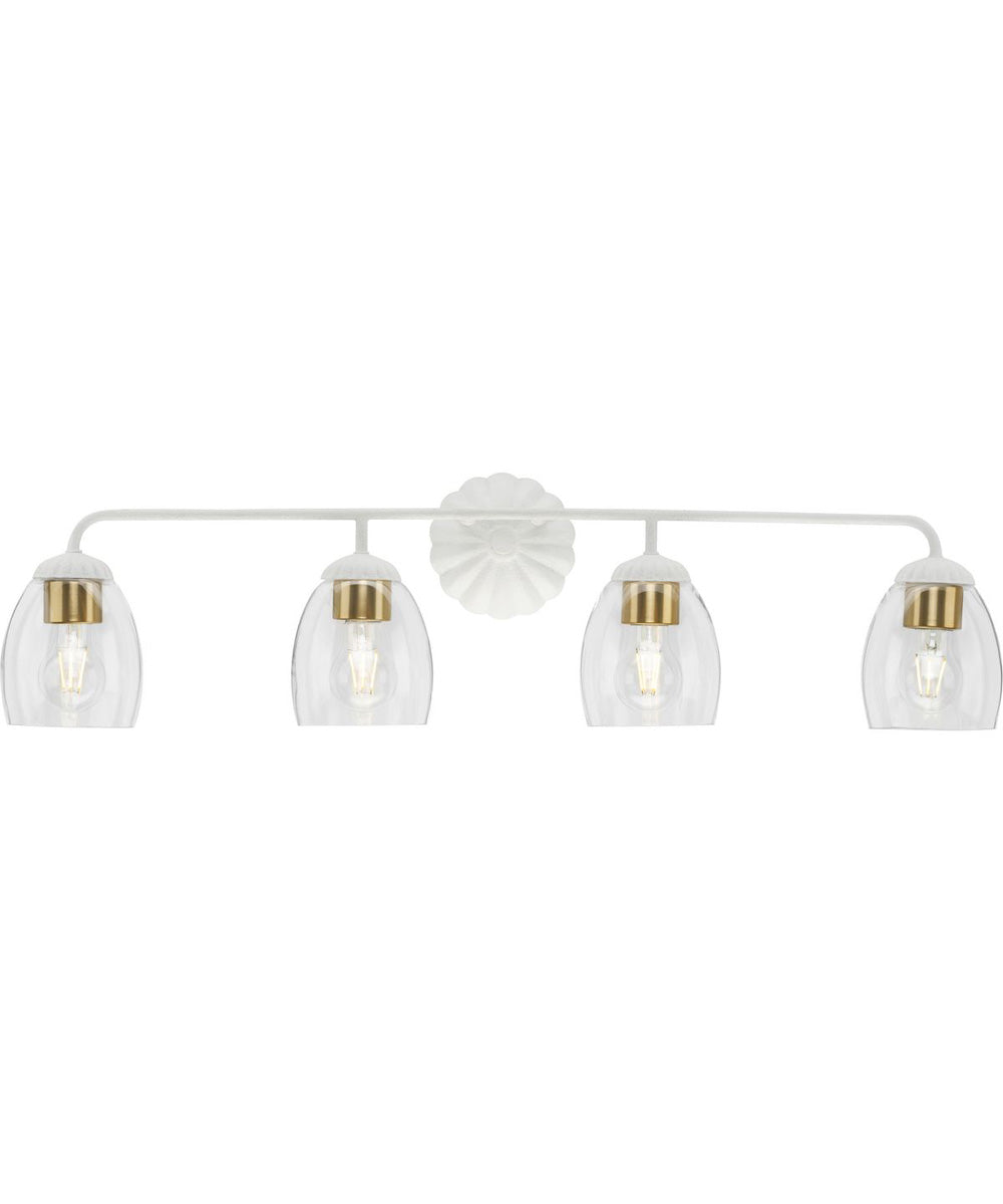 Quillan 4-Light Transitional Bath & Vanity Light White Plaster