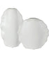 Ruffled Feathers Modern White Vases, Set of 2