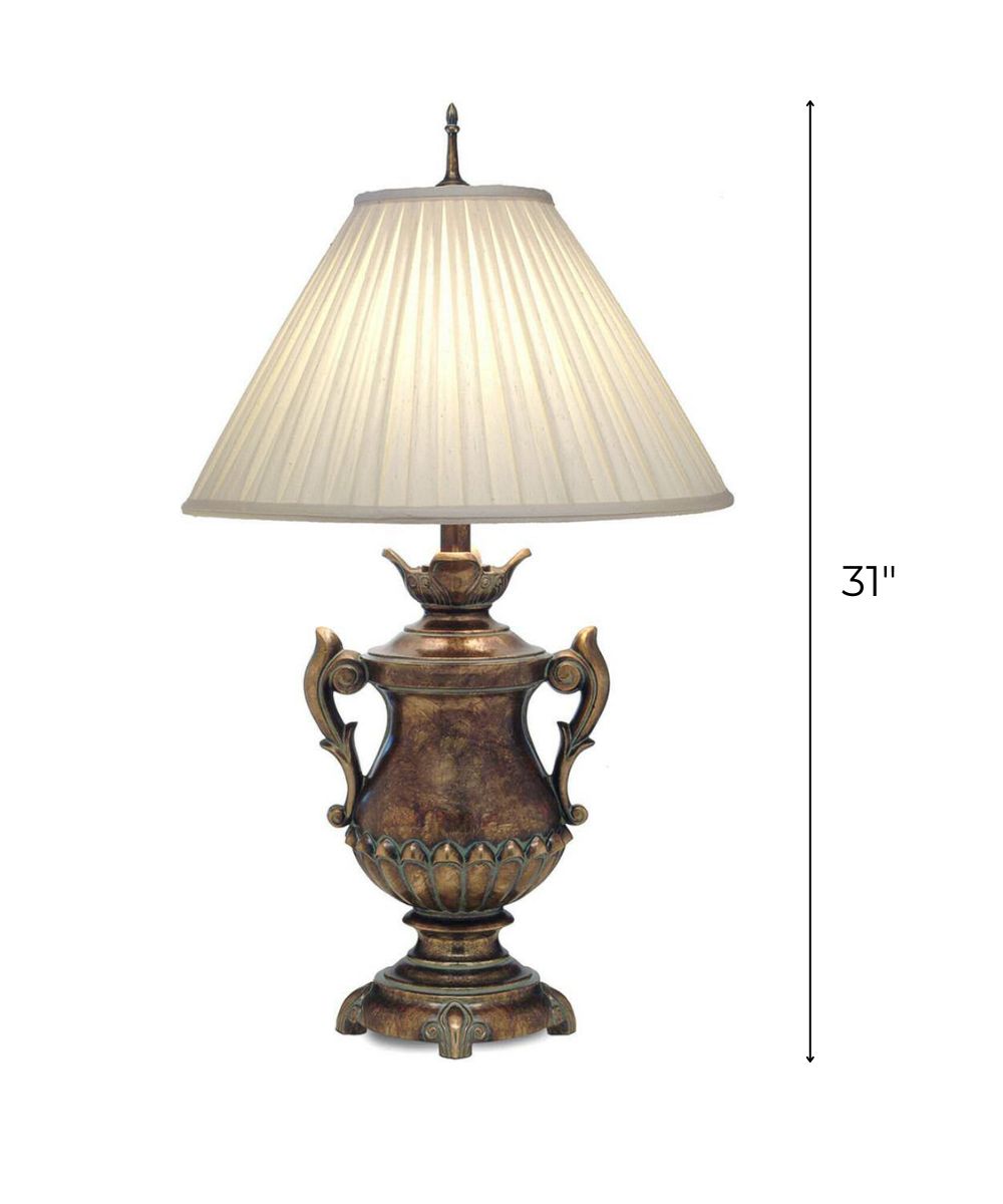 31"H 3-Way Table Lamp Amber Tortoise Shell