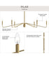 Pilar Extra Large 6-Light Chandelier Brushed Gold
