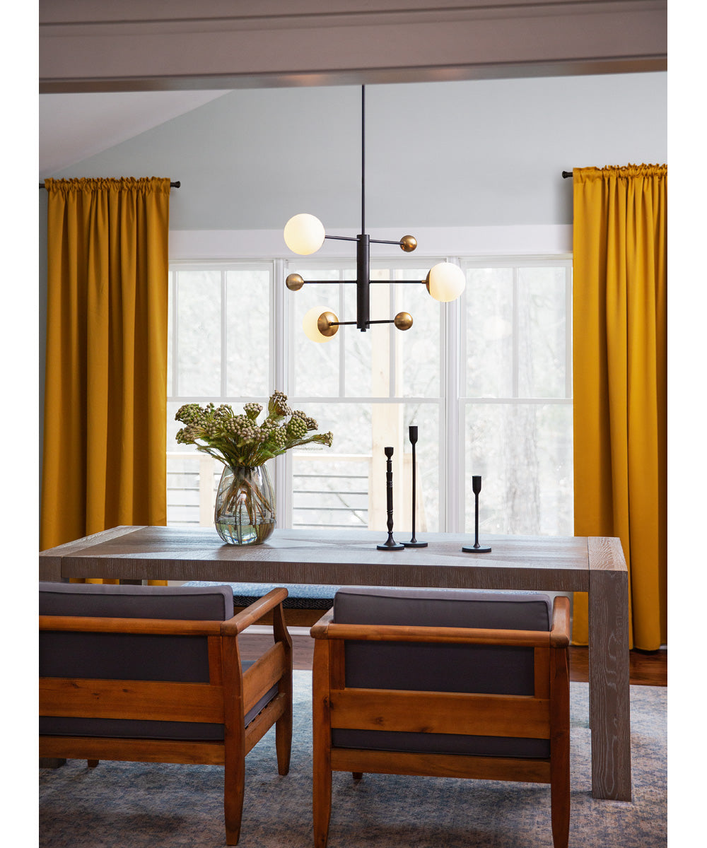 Auggie 3-Light Medium Adjustable Multi Tier Chandelier in Black