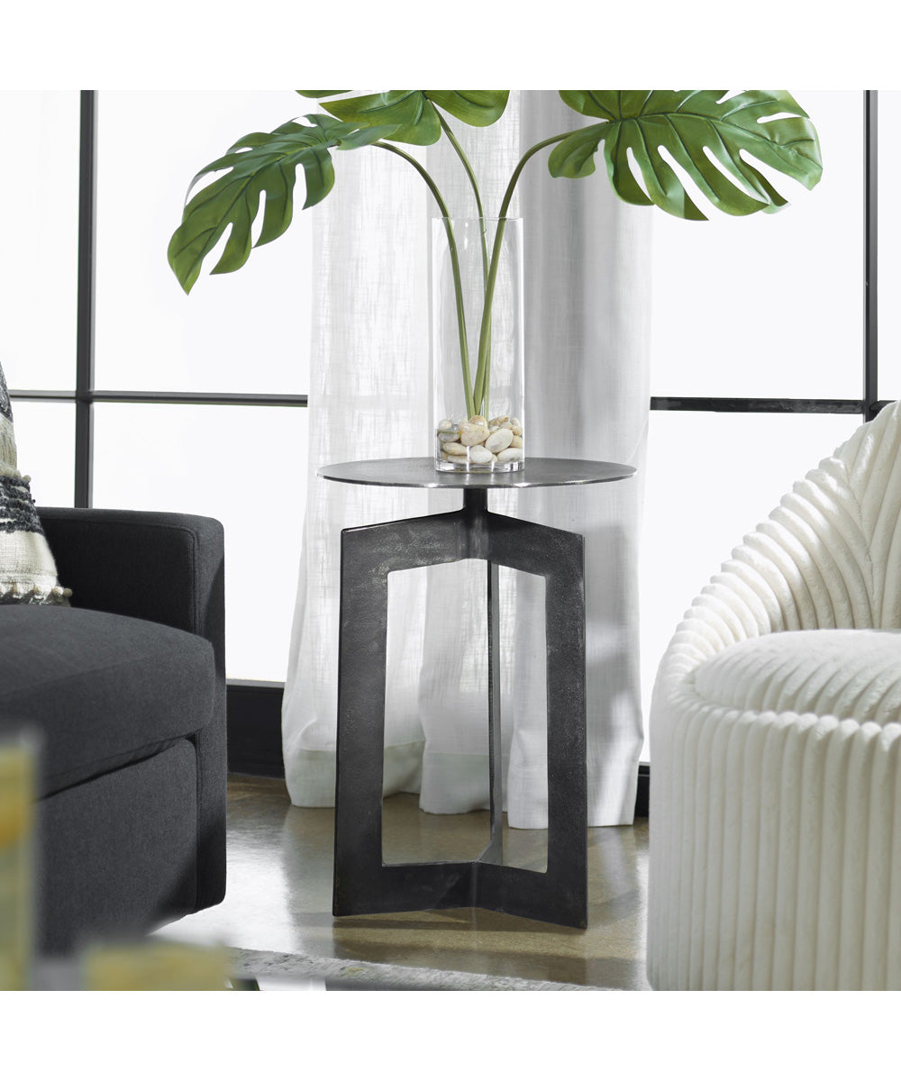 Deltoid Gunmetal Accent Table