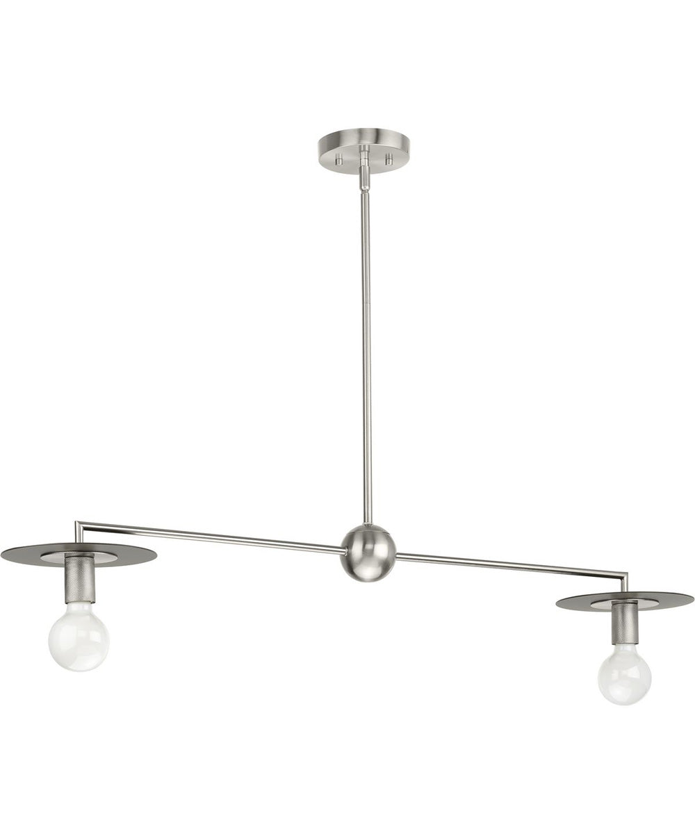Trimble 2-Light Linear Chandelier Brushed Nickel