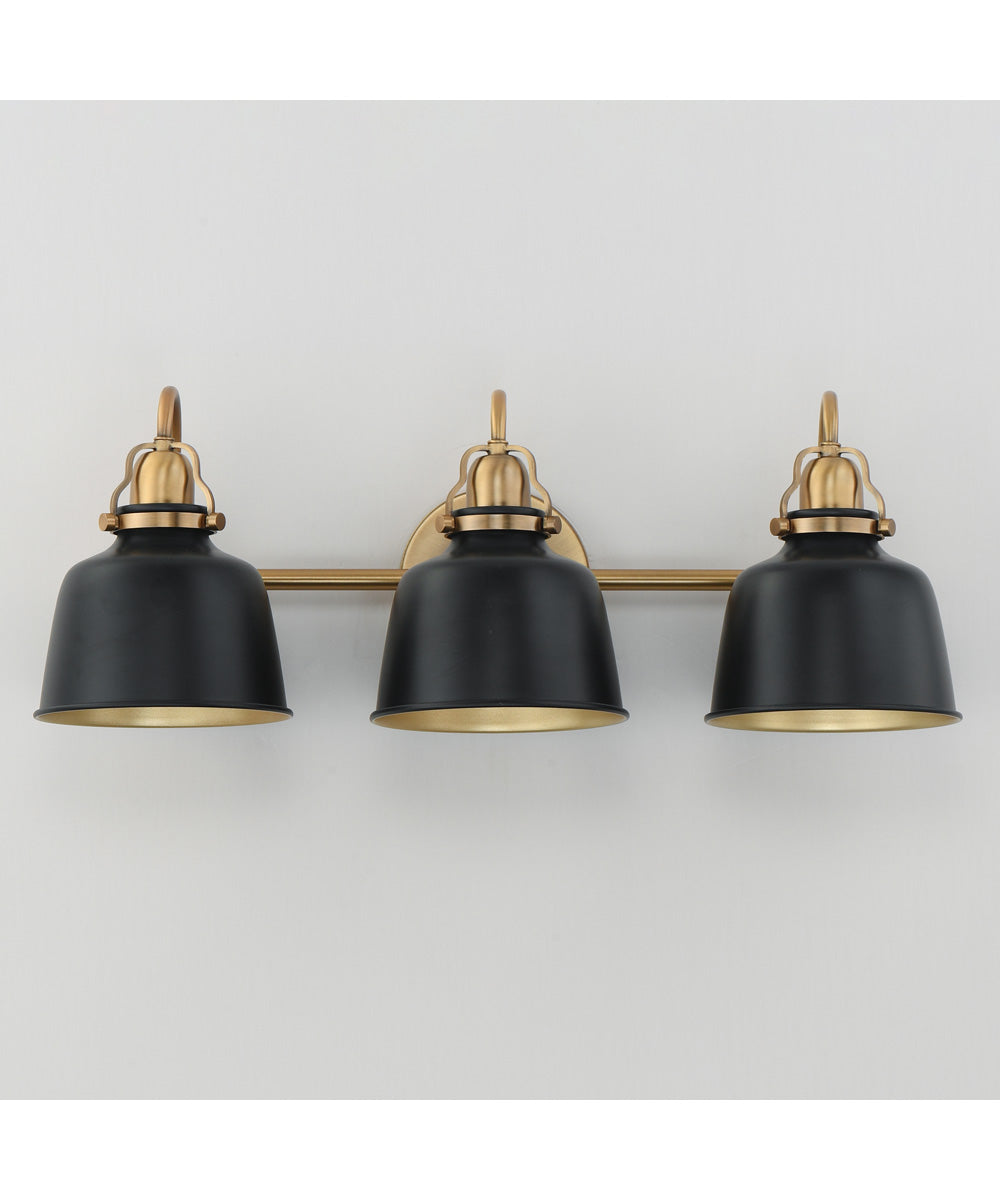 Hollis 3-Light Sconce Natural Aged Brass