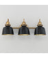 Hollis 3-Light Sconce Natural Aged Brass
