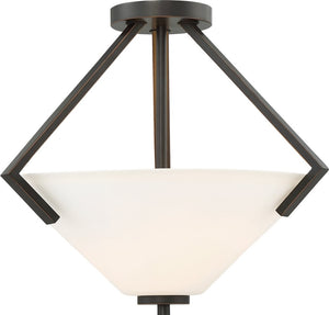 16"W Nome 2-Light Close-to-Ceiling Mahogany Bronze