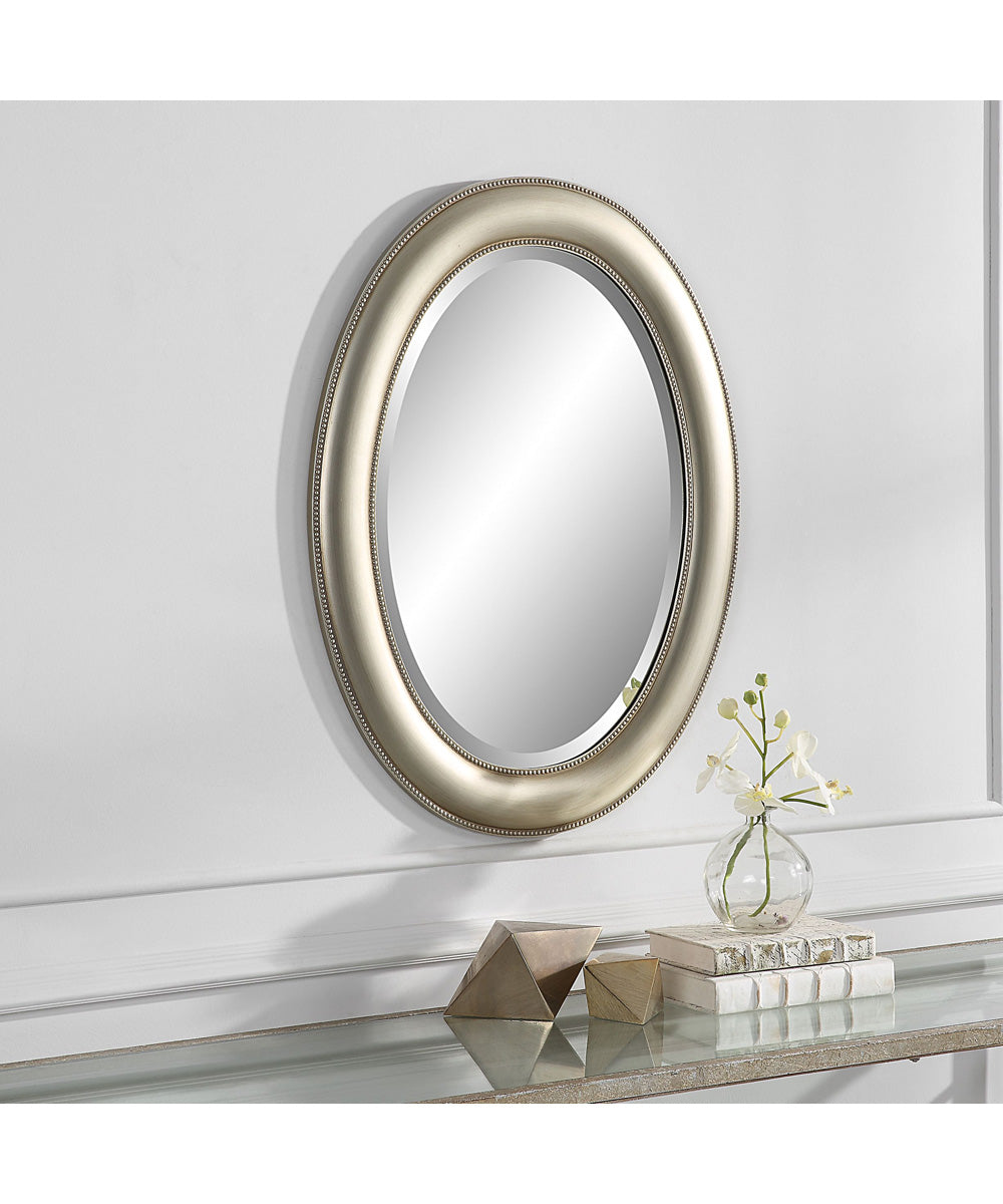 22x30" Wall Mirror Metallic Silver with Subtle Brown Antiquing