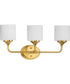 Lynzie 3-Light Etched Opal Glass Modern Bath Vanity Light Brushed Gold