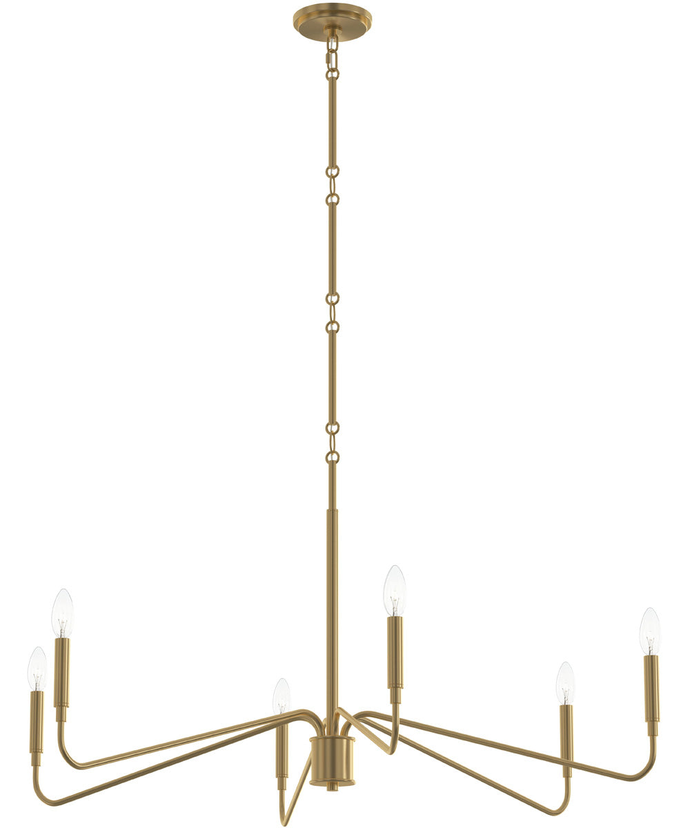 Pilar 6-Light Chandelier Brushed Gold